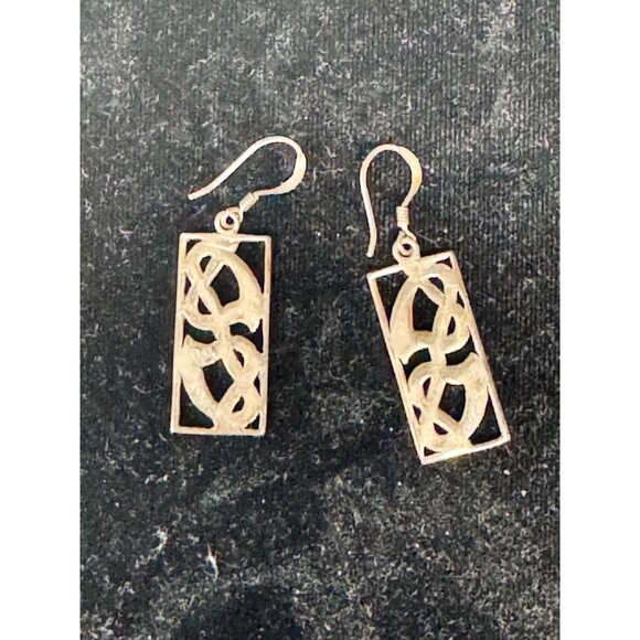 Sterling Silver Celtic Knot Dangle Earrings With Multicolor Enamel Detailing Rec - Picture 4 of 7